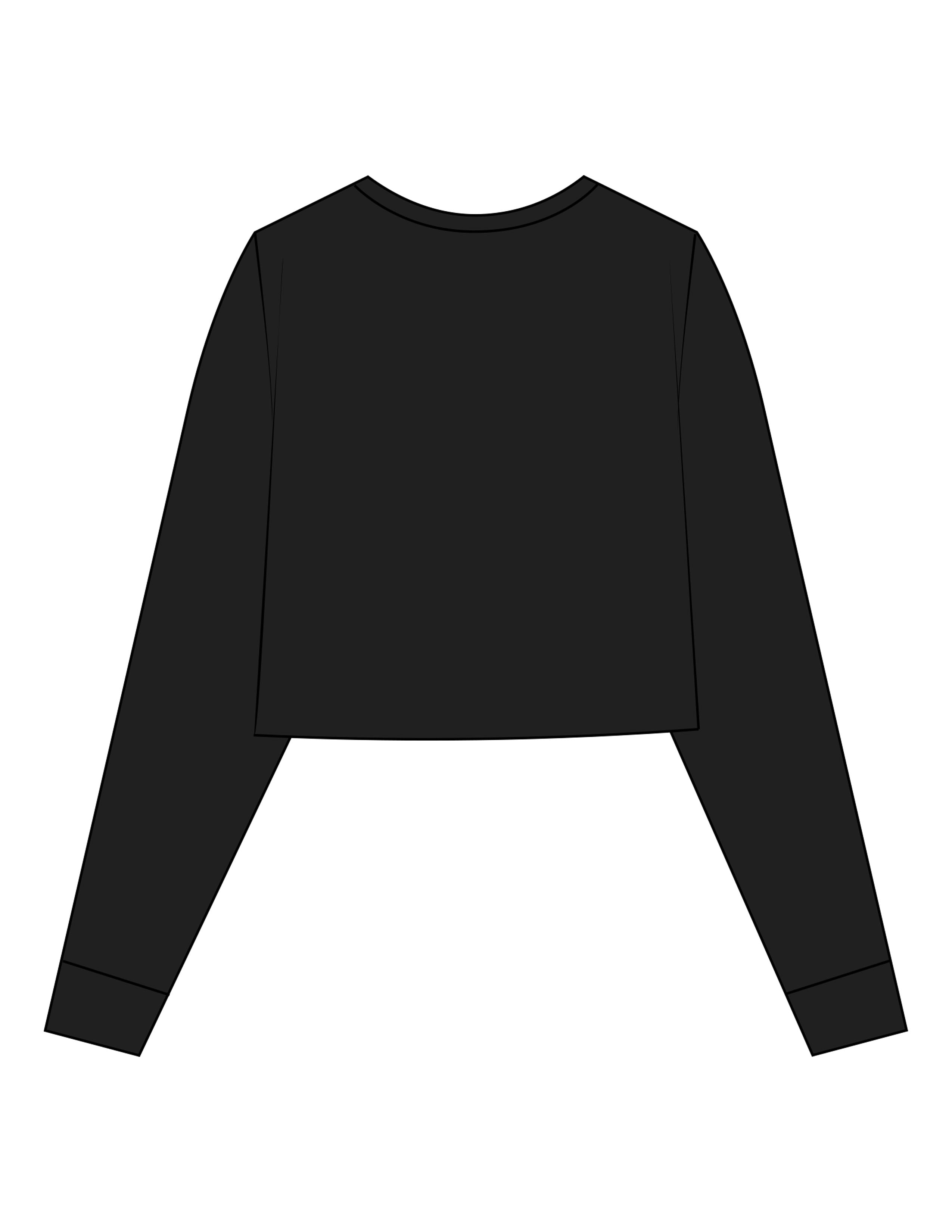 The Crop Long Sleeve - Black - Cycology Studio - Left Chest Stacked - Printed - White