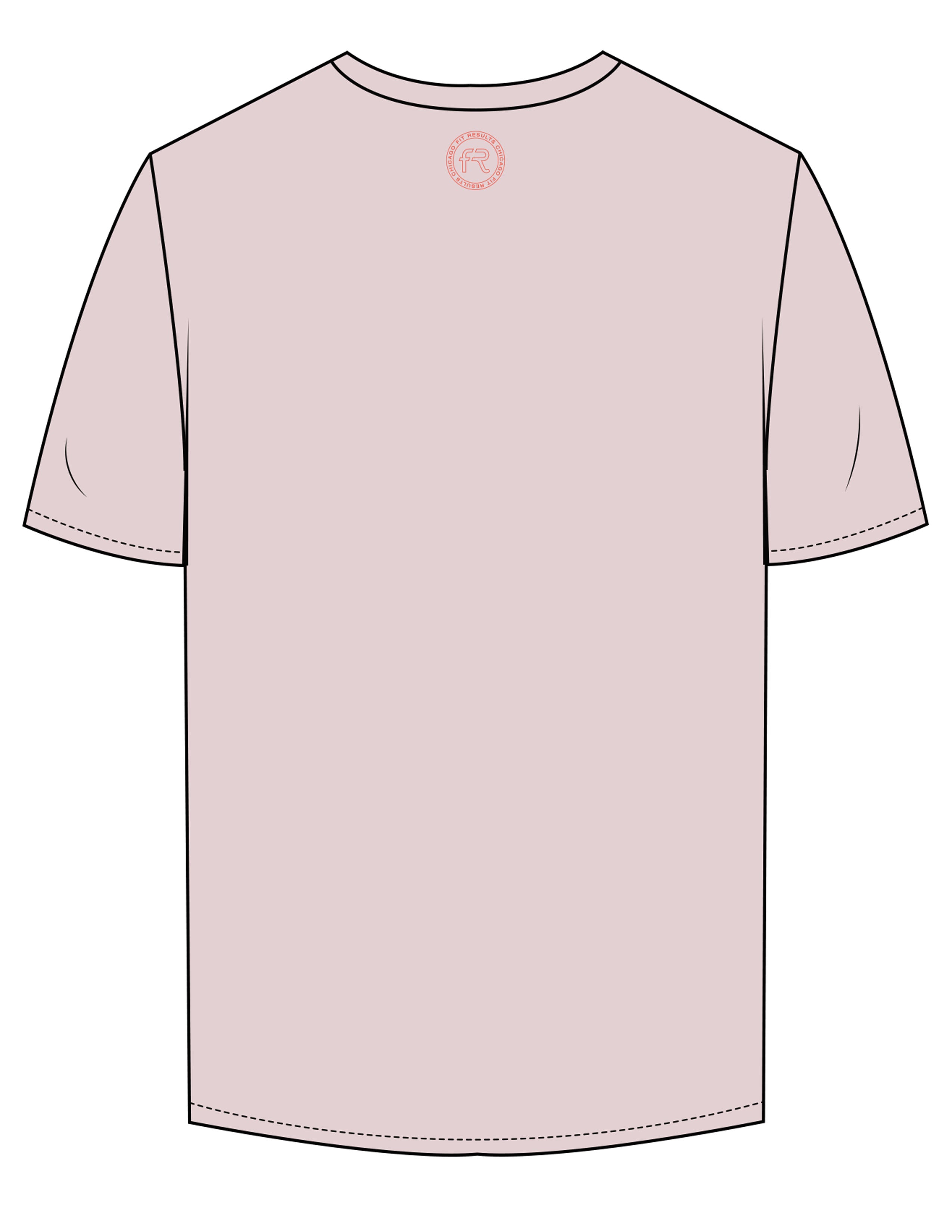 The Mens Tee - Pink - Fit Results - Center Chest & Back Neckline - Full Color