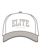 The Canvas Cap - Natural / Walnut - Elite Insurance - Center Crown Stacked - Printed - Walnut