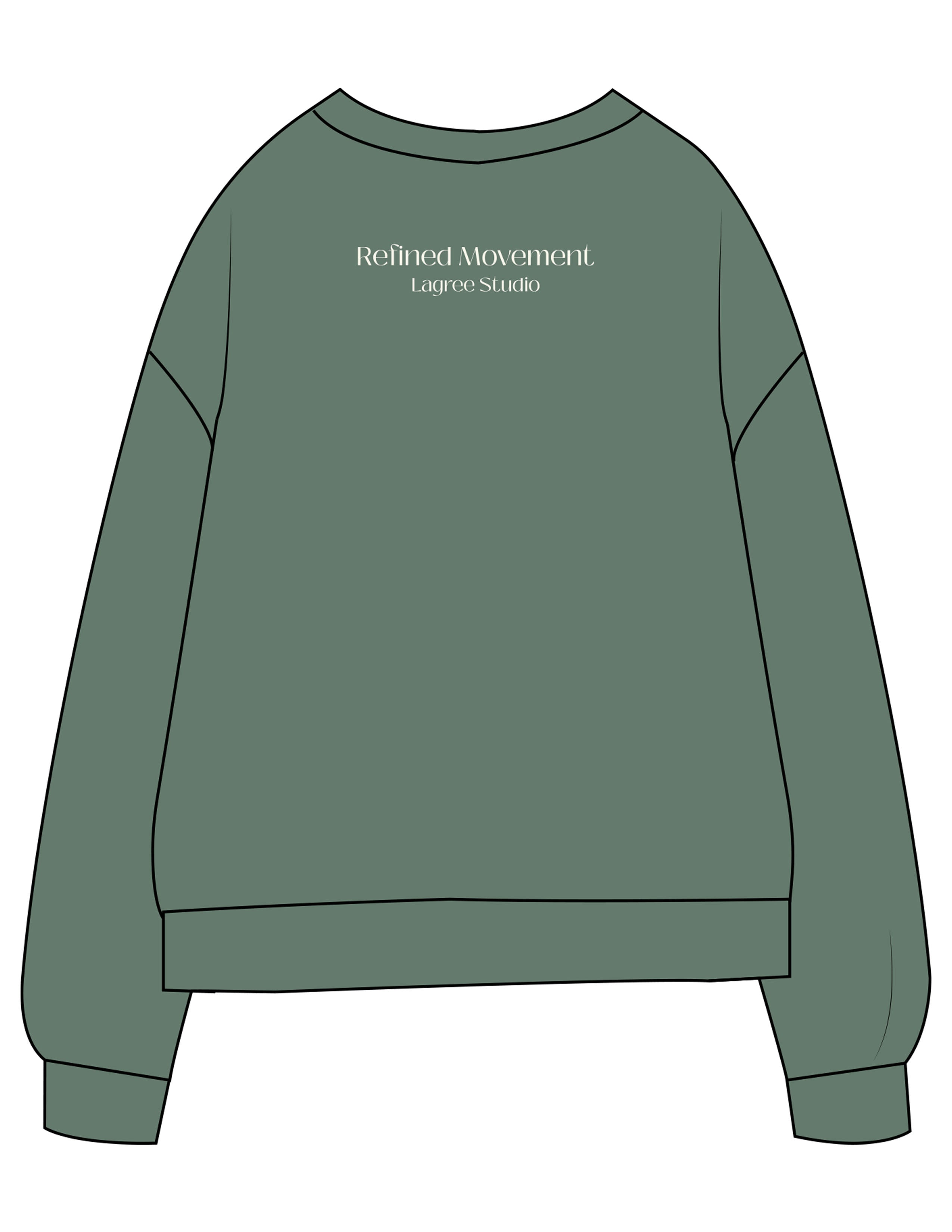 The Midweight Unisex Crewneck - Washed Alpine - Refined Movement - Center Chest Stacked & Back Stacked - Printed - Full Color