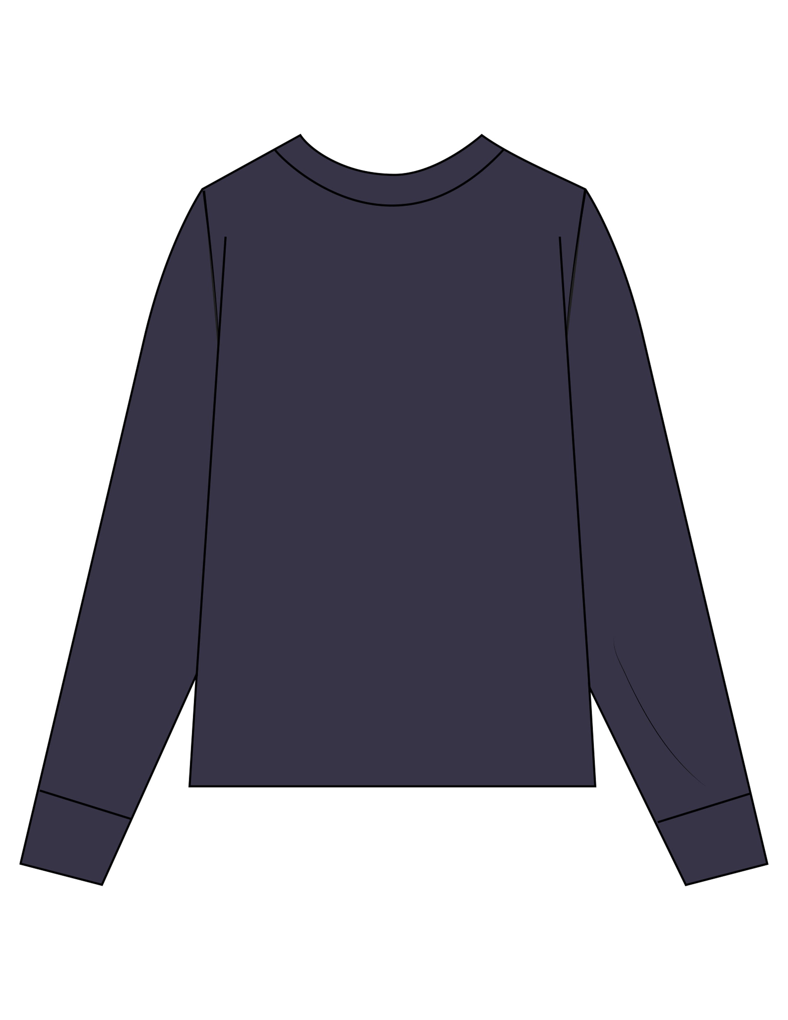 The Mens Heavyweight Long Sleeve - Midnight - UCSD Dance - Center Chest Stacked - Printed - Full Color