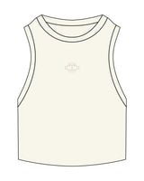 The Ribbed Crop Tank - Off White - Box Union - Center Chest - Embroidered - Tone on Tone