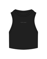 The Ribbed Crop Tank - Black - Move House - Center Chest - Embroidered - Sage