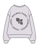 The Womens Crewneck - Orchid - FIT4MOMBalboa - Left Chest & Back Center  - Charcoal