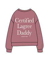 The Midweight Unisex Crewneck - Washed Maroon - The Booty Shop - Left Chest & Center Back Stacked " DADDY" - Printed - White