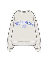The Womens Crewneck - Washed Bone - Shore Form - Left Chest Embroidered & Back Stacked Printed - Blue (5170ff)