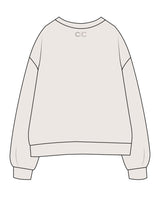 The Womens Crewneck - Bone - Core Collective - Center Chest & Back Neckline - Tone on Tone