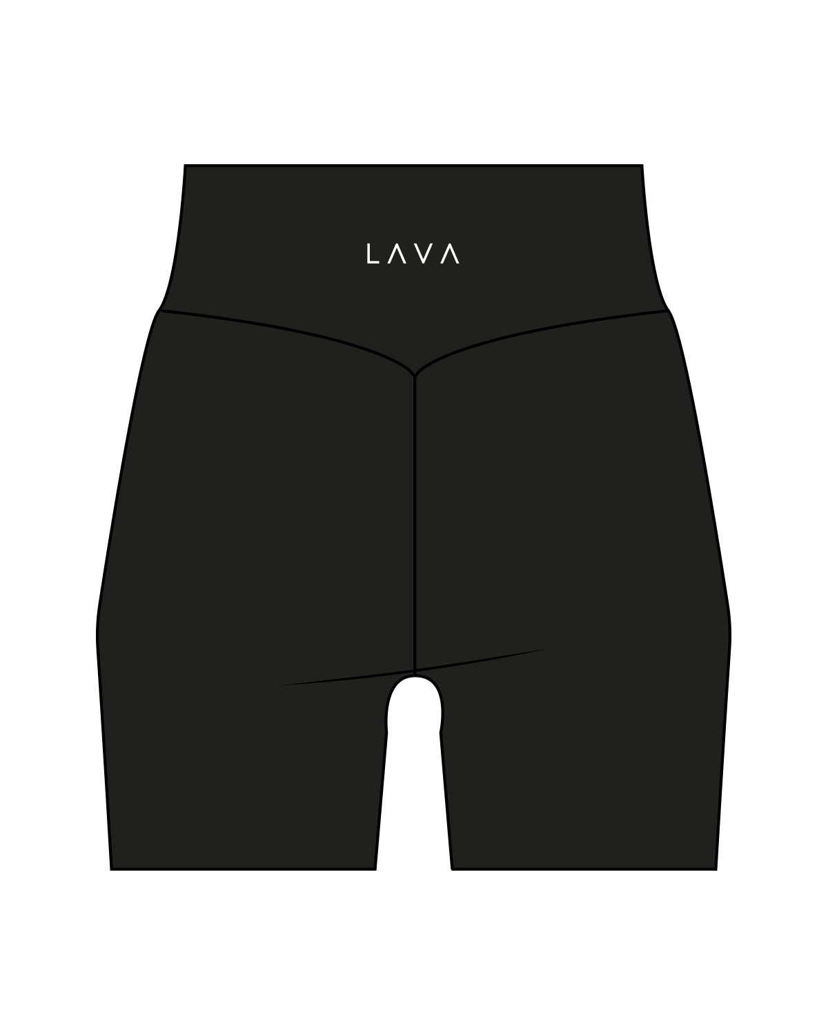 The Basic Short - Black - Lava - Bottom Left Leg & Back Waist - White