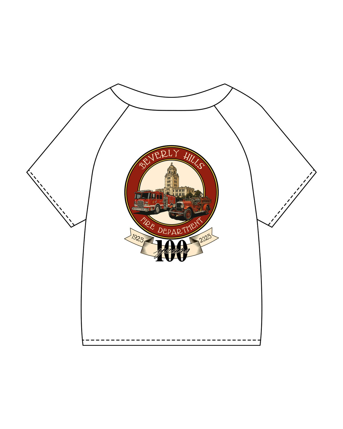 The Kids Tee - White - Beverly Hills - Left Chest & Back Image - Printed - Full Color