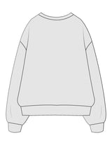The Mens Classic Crewneck - White Heather - PHS - Center Chest Stacked - Printed - Navy