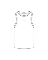 The Ribbed Full Length Tank - White - Solo Pilates - Chest Center- Embroidered - White