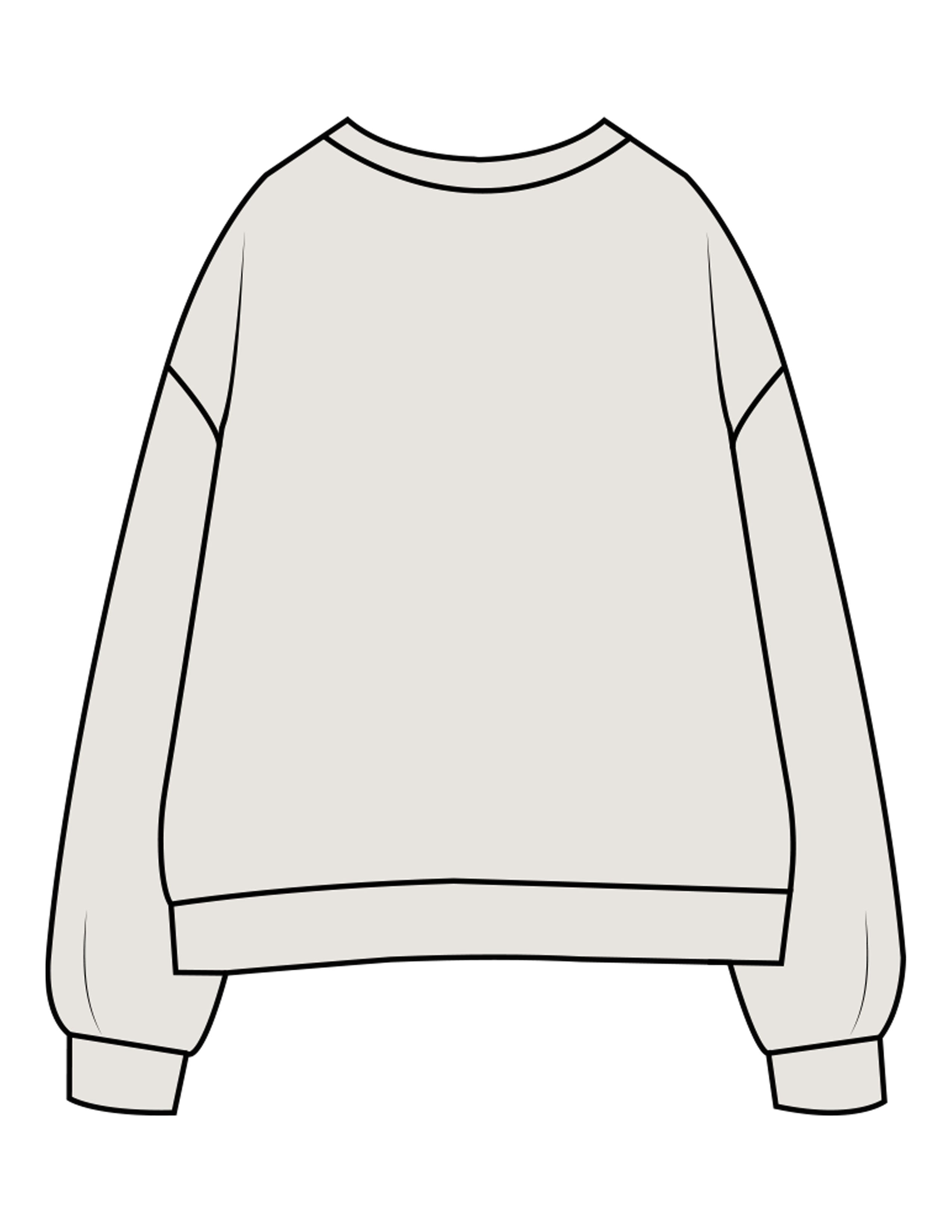 The Womens Crewneck - Washed Bone - Pilates Evolution - Chest Arc Stacked - Printed - Charcoal