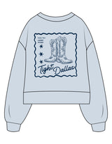 The Womens Heavyweight Crop - Denim Blue - Tight Dallas - Center Chest & Center Back - Printed - Navy