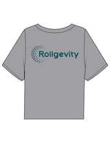 The Boxy Crop Tee - Heather - Rollgevity - Center Chest & Center Back - Printed - Dark Teal