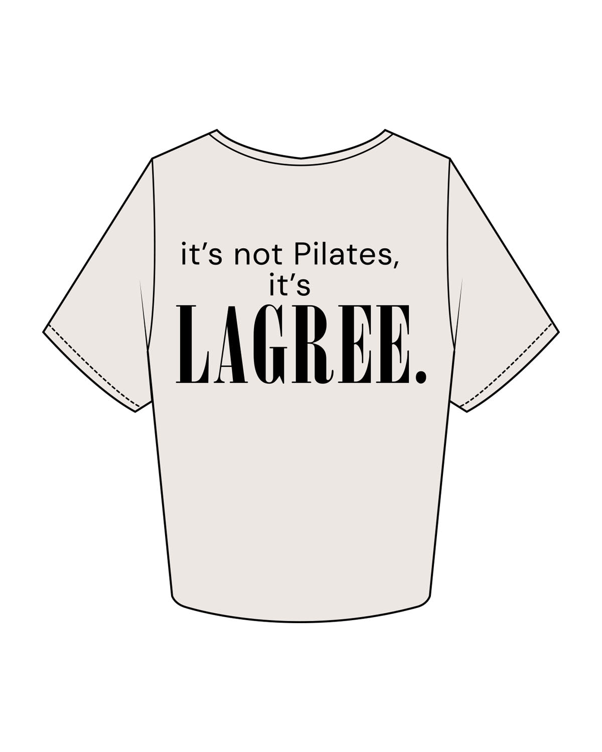 The Crop Tee - Bone - STUDIO 205 - Left Chest - Back Center Stacked - Printed - Black