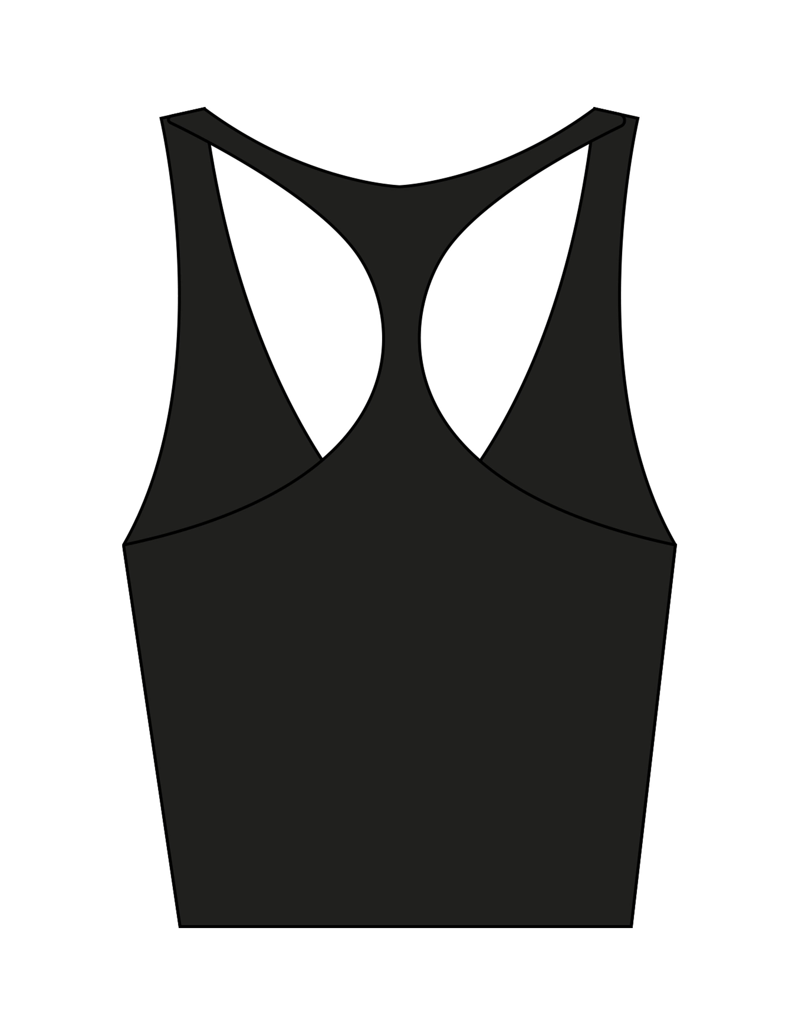 The Racer Tank - Black - SCULPTED SOCIETY - Center Chest - Off White