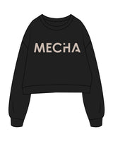 The Oversized Crop - Black - MECHA - Center Chest - Bone