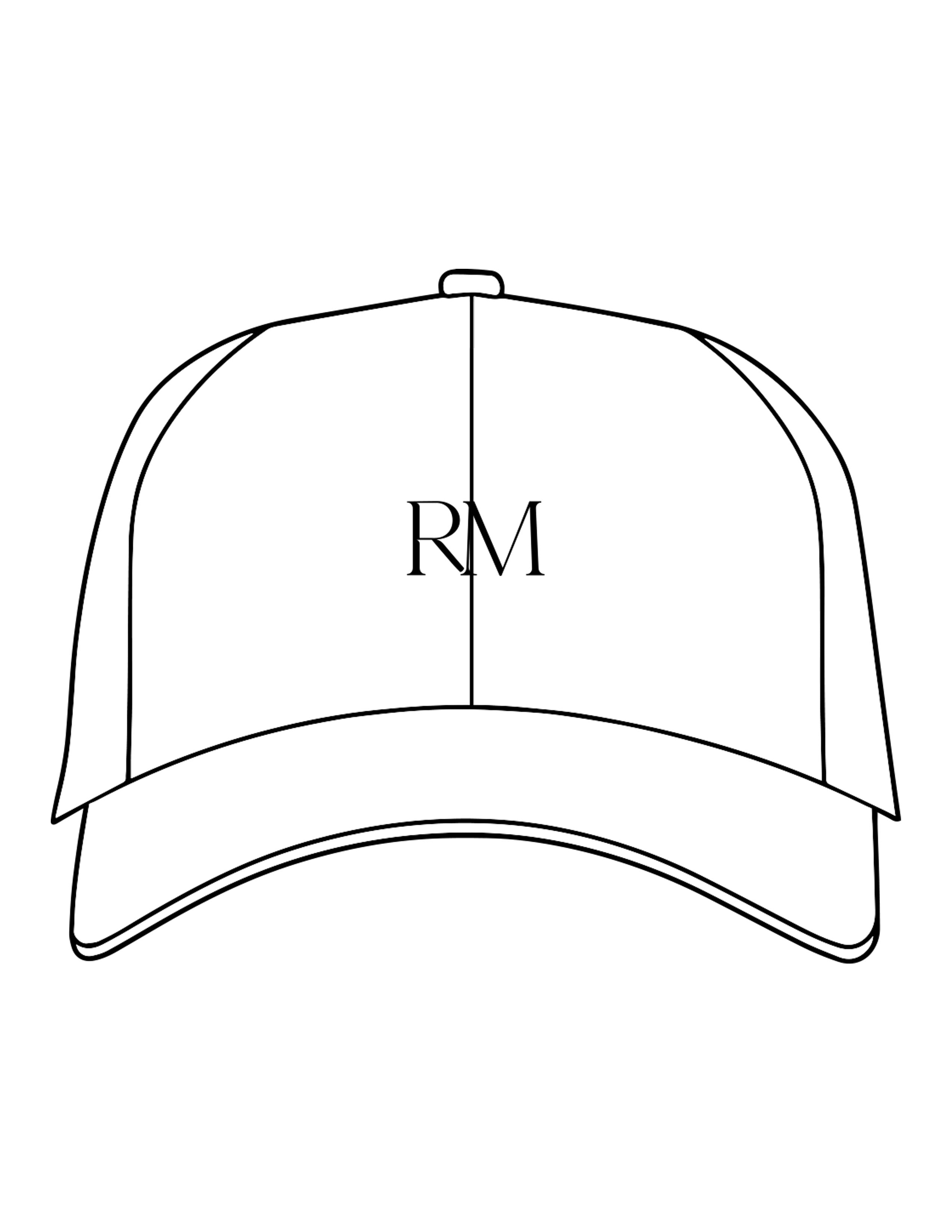The Dad Hat - White - Refined Movement - Center Crown "RM" - EMB - Black