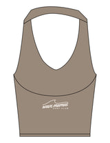 The Halter Tank - Brown - Wave Mamas - Center Back Stacked -  Printed - Off White