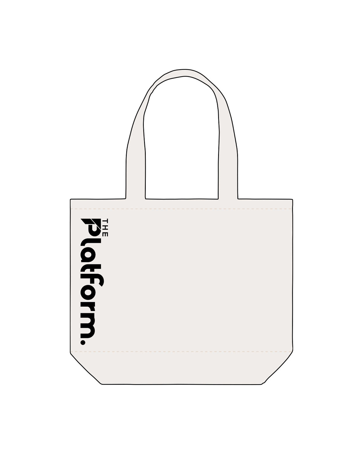 The Tote Bag - Natural - The Platform Studio - Right Side - Printed - Black