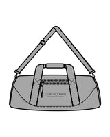 The Zipper Tote Bag - Gray - CORE REFORM - Center Body "stacked" - Printed - Black