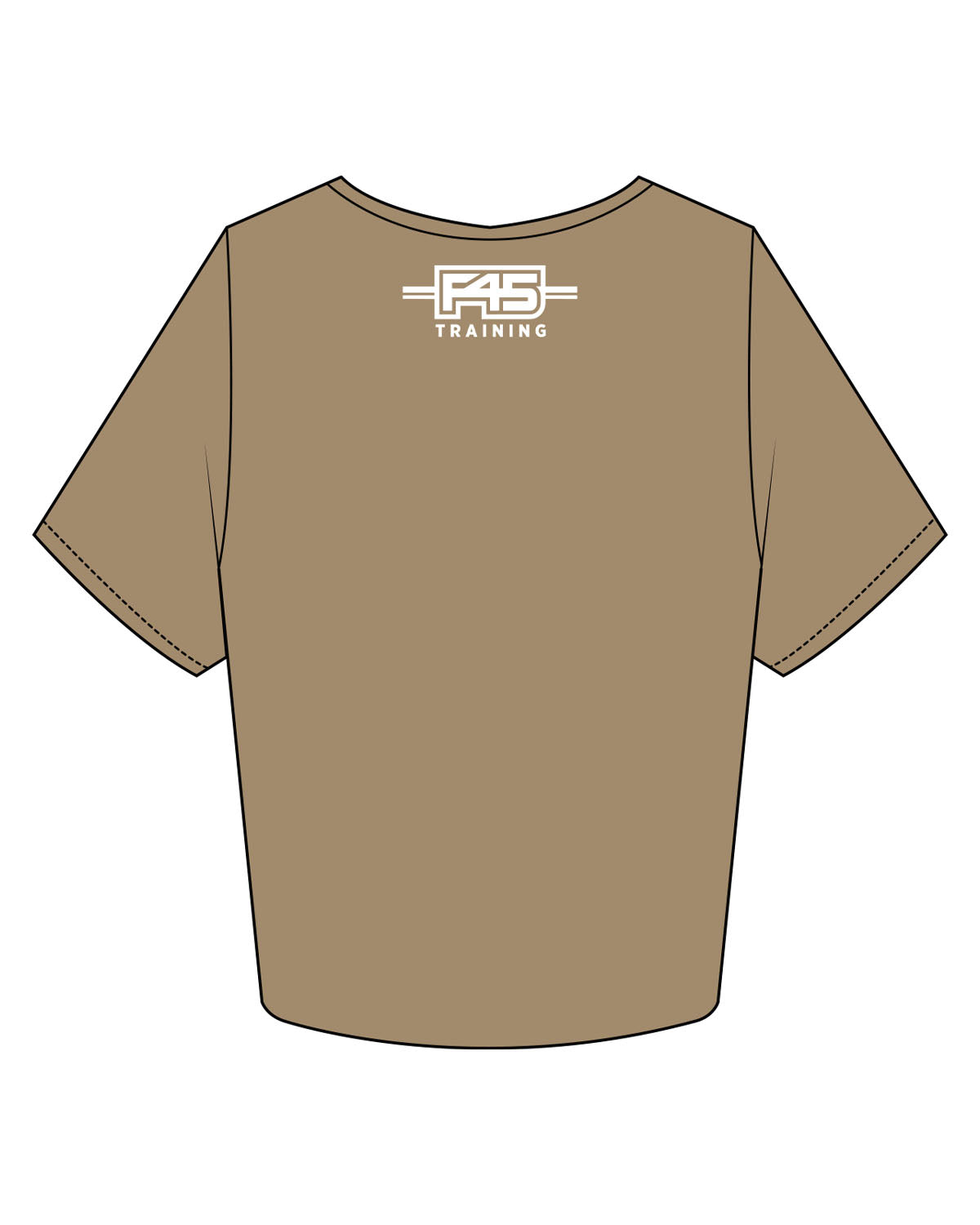 The Crop Tee - Sand - F45 La Costa - Front Round 700 Stacked - White