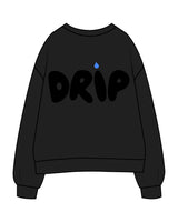The Womens Crewneck - Black - Drip - Left Chest & Center Back Bold Text - Full Color / Black