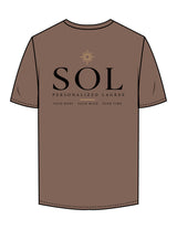 The Mens Tee - Walnut - Sol Lagree - Left Chest & Back Stacked - Printed - Full Color
