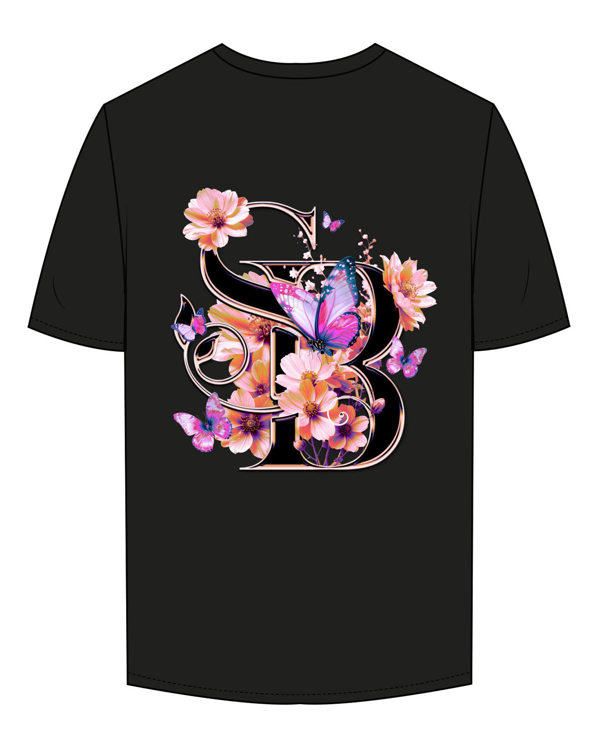 The Mens Tee - Black - Sidebar - Left Chest & Center Chest - Full Color