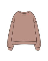 The Womens Crewneck - Clay - Vibe Hot Yoga & Pilates - Center Chest Stacked & Back Neckline - Printed - Tone on Tone