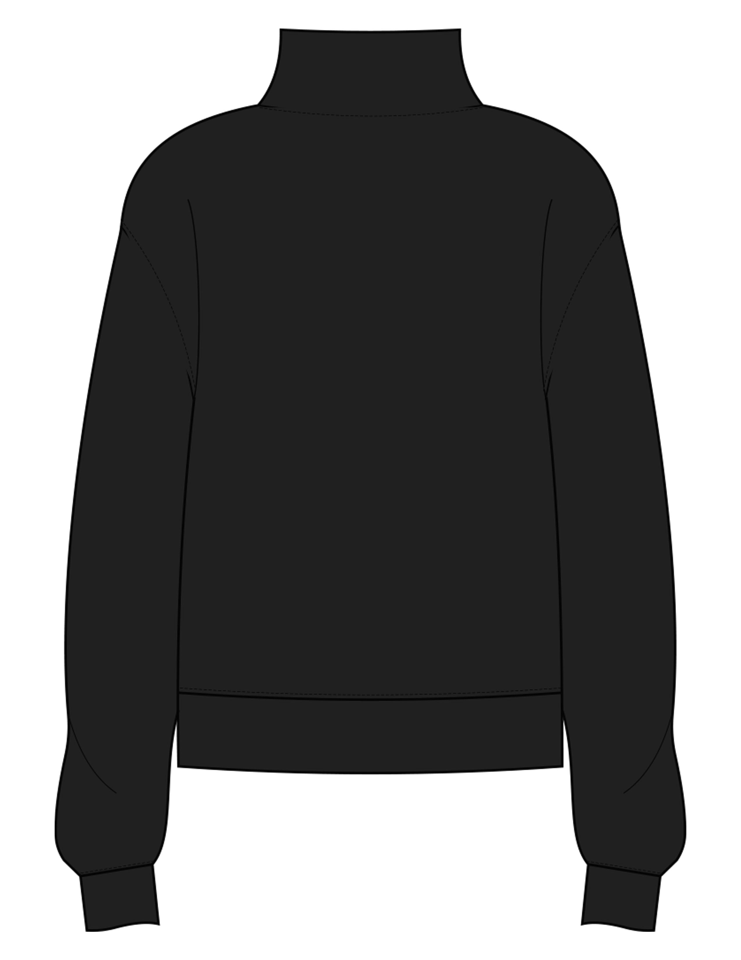 The Mens 1/4 Zip - Black - Drench - Front Lower Left - Embroidered - Periwinkle