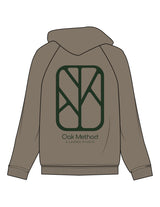 The Recycled Unisex Zip Hoodie - Army - The Oak Method - Left Chest & Full Back - Printed - Green