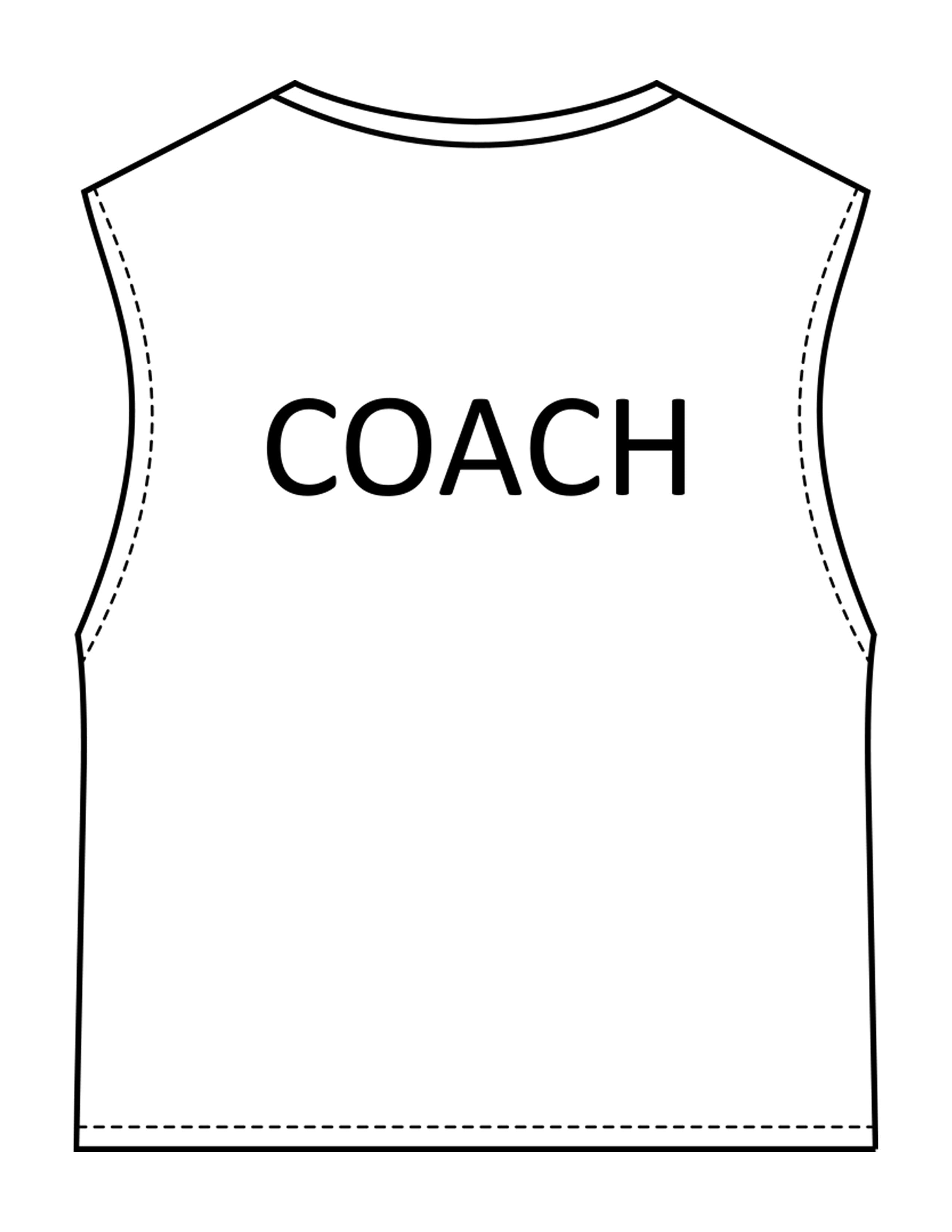 The Womens Classic Crop Tank - White - Krista - Chest Stacked & Back "COACH" - Printed - Black