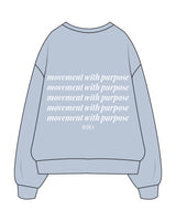 The Womens Crewneck - Powder - M4Lagree - Center Chest & Center Back Stacked - Printed - White