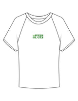 The Micro Rib Baby Tee - White - NSpiers - Center Chest Stacked - Printed - Full Color