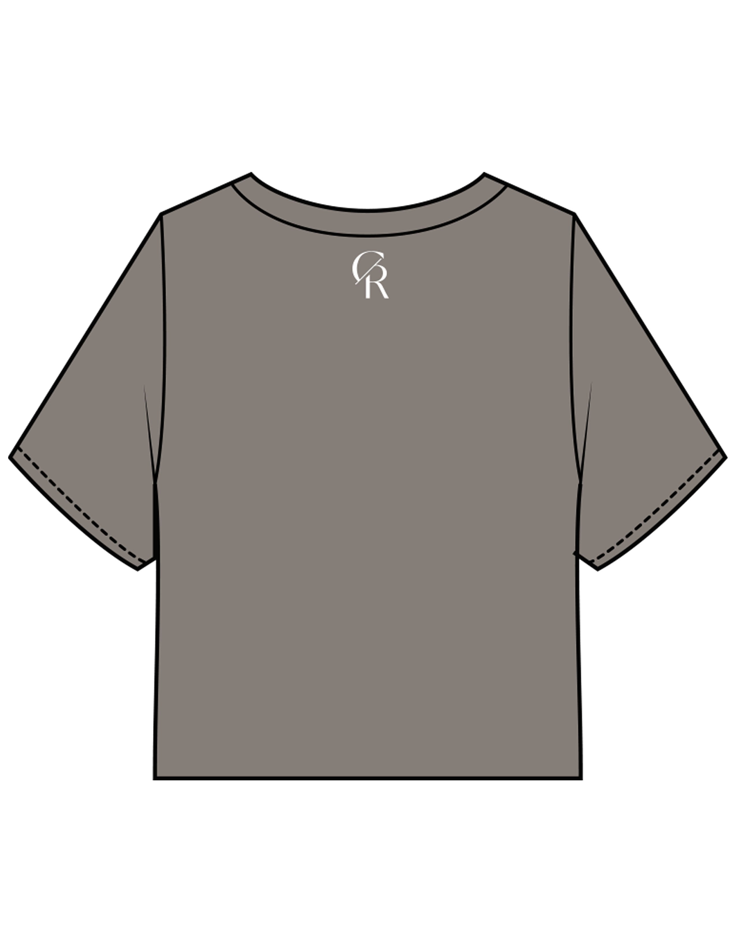 The Heavyweight Crop Tee - Washed Gray - Core Reform - Center Chest & Back Neckline - Embroidered - White