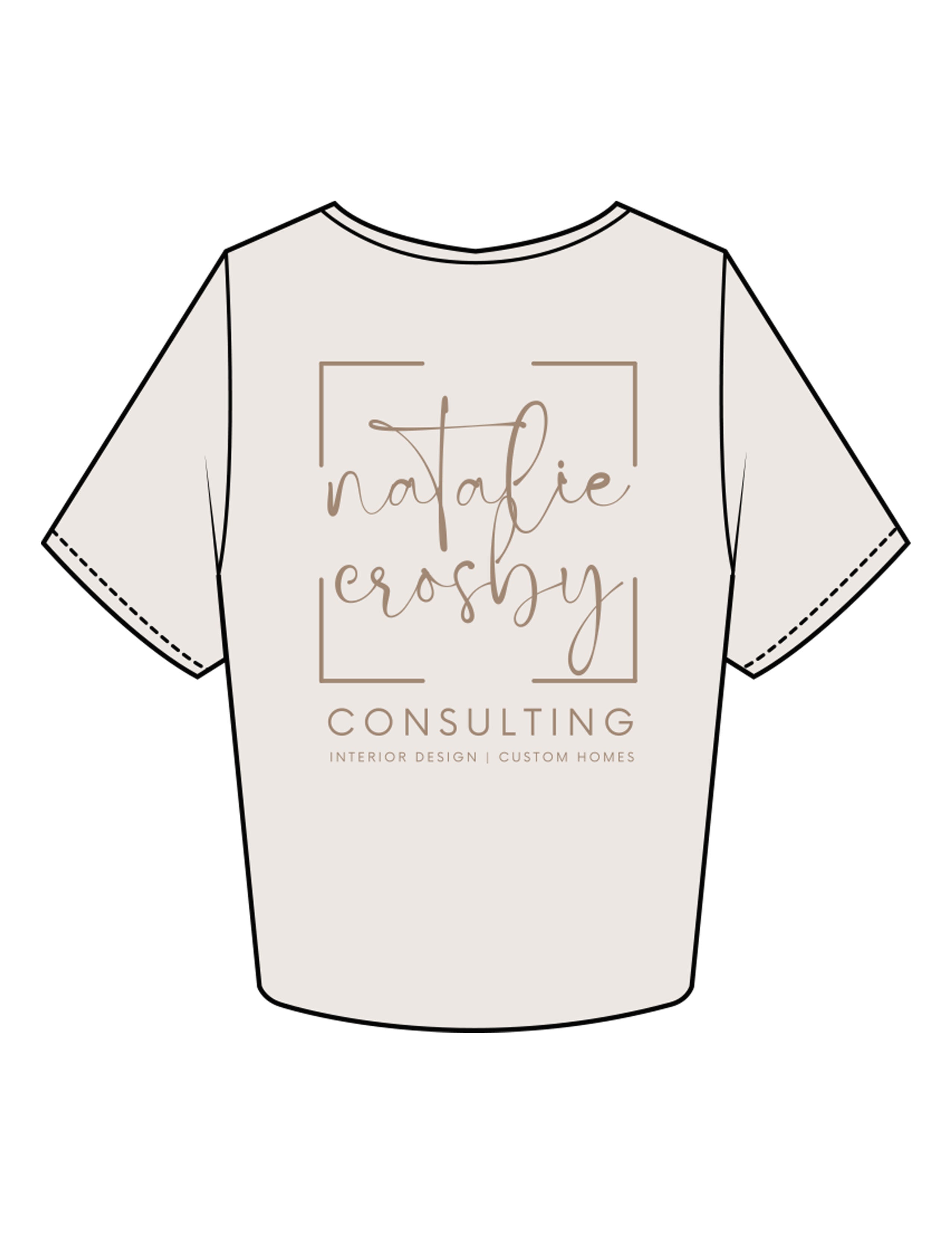 The Crop Tee - Bone - Natalie Crosby Consulting - Left Chest & Back Stacked - Printed - Brown