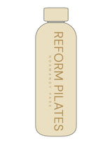 The Water Bottle - Cream - Reform Pilates - Center Body Stacked - Printed - Gold