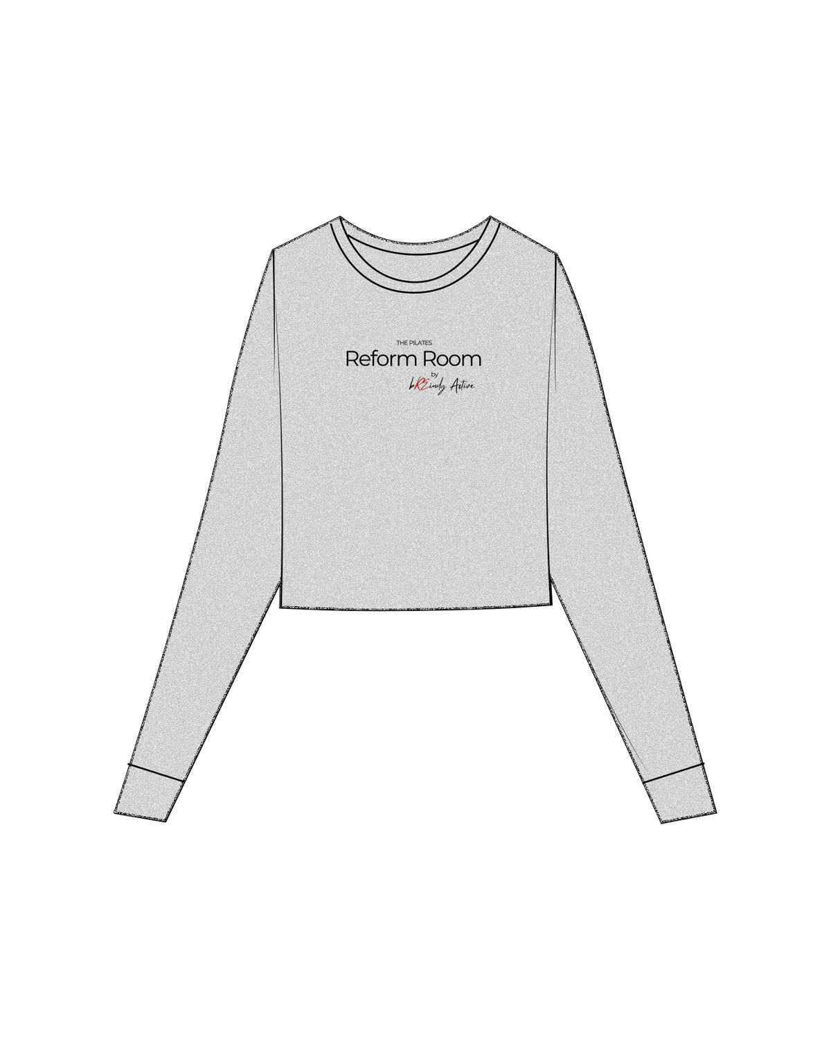 The Micro Rib Crop Long Sleeve - Heather - Breindy Active - Center Chest - Printed - Full Color