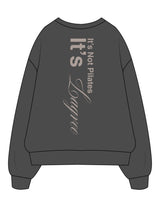 The Womens Crewneck - Washed Black - Lagree Fit Expo It's Lagree - Left Chest & back Spine - Printed - Bone