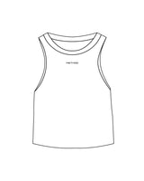 The Micro Rib Racer Crop - White - TML - Center Chest - Embroidered - Black