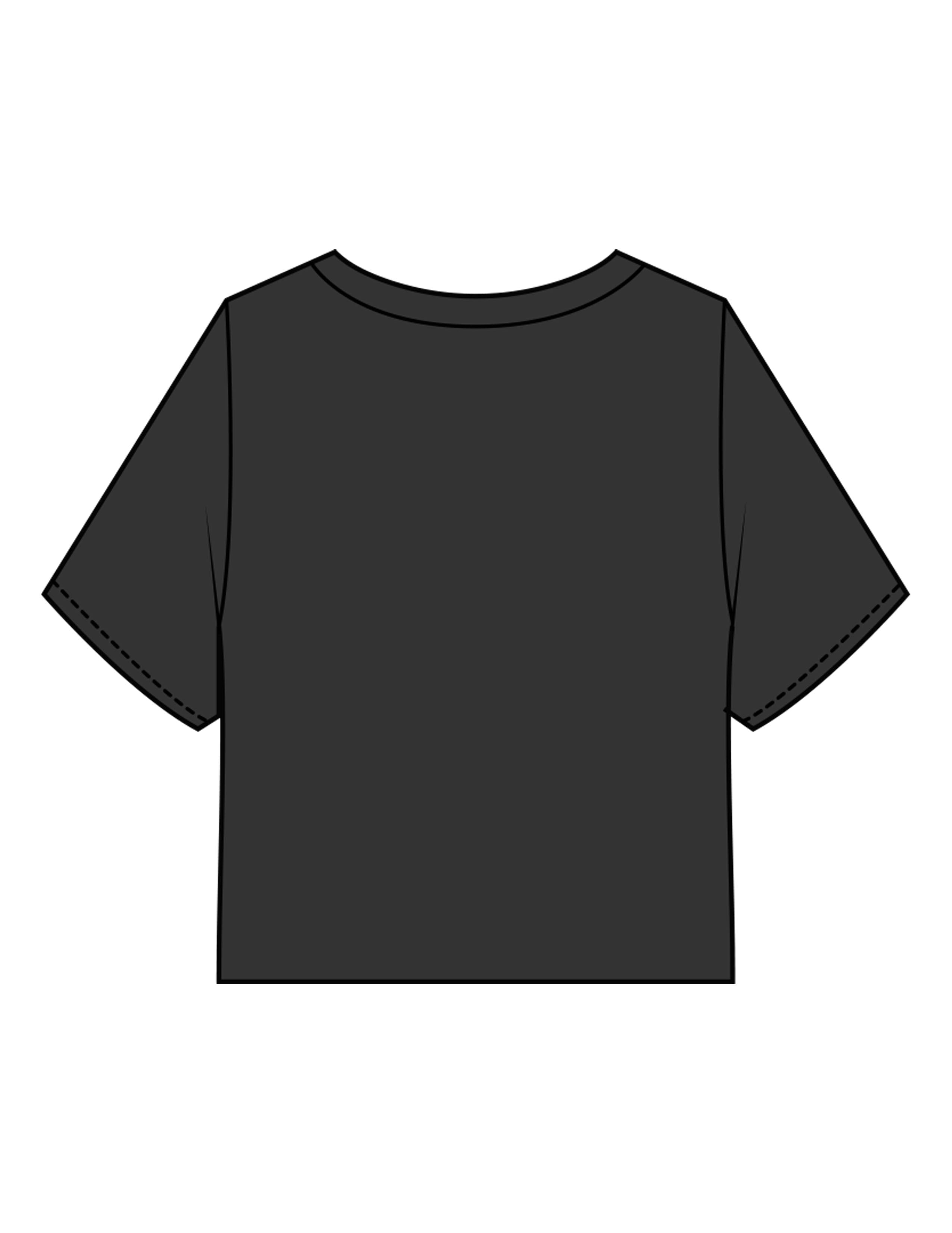 The Heavyweight Crop Tee - Washed Black - Sweat Well - Center Chest - Printed - Off White