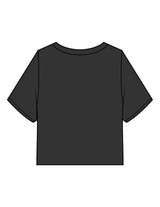 The Heavyweight Crop Tee - Washed Black - Sweat Well - Center Chest - Printed - Off White