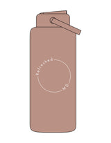 The Wide Mouth Water Bottle - Clay - Refreshed MD - Both Sides Logo - Printed - White