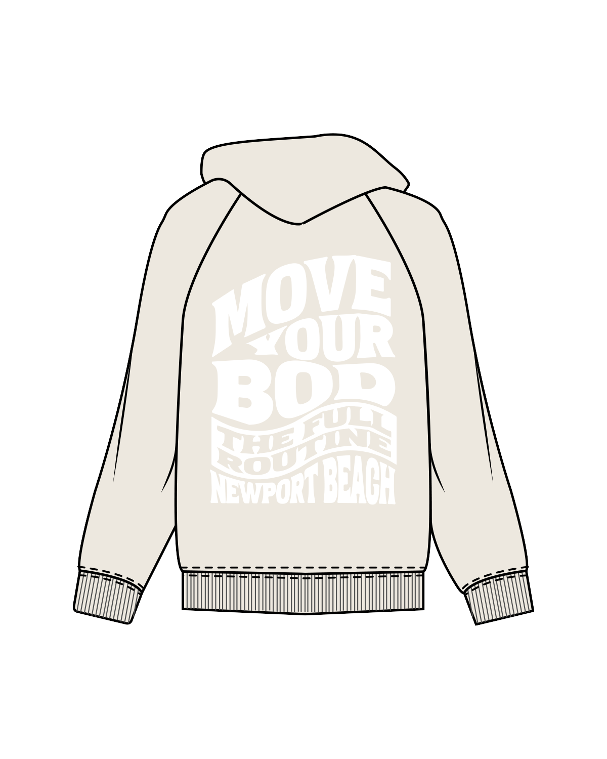 The Classic Hoodie - Off White - Full Routine - Front / Back - White