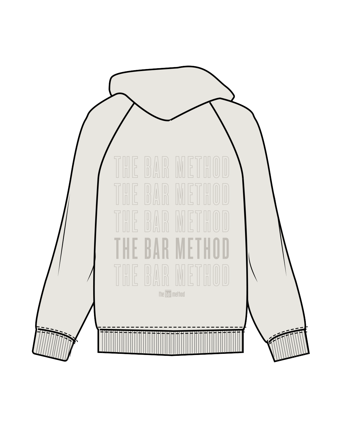 The Womens Hoodie - Washed Bone - The Bar Method - Left Chest & Center Back - Washed Bone