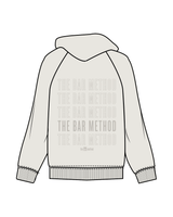 The Womens Hoodie - Washed Bone - The Bar Method - Left Chest & Center Back - Washed Bone