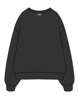 The Womens Crewneck - Washed Black - Pure Movement - Sleeve / Back - Washed Bone