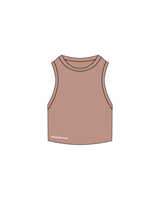 The Ribbed Crop Tank - Clay - Studio MDR - Hemline - White