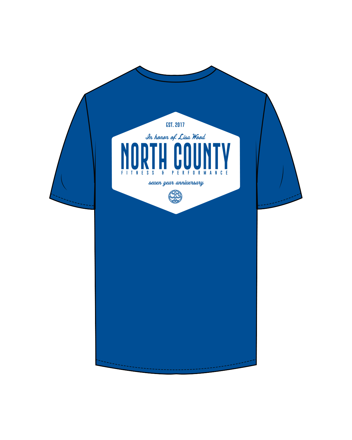 The Mens Tee - Royal Blue - North County Fitness - F/B - White